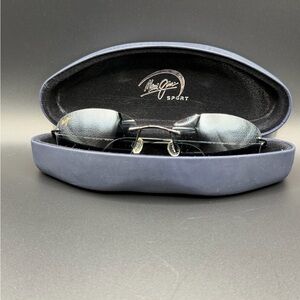 Vintage 90s Maui Jim Kona MJ-451-02 Rimless Polarized Sunglasses Gunmetal w/Case